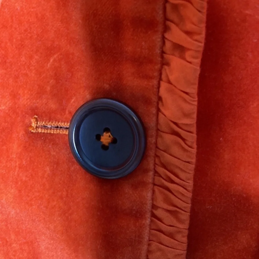 BODEN ORANGE VELVET 3 BUTTON BLAZER SZ 12 - Picture 4 of 11